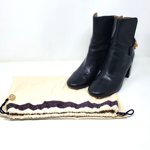 Tory Burch Kira 70MM Bootie Leather Ankle Boots Perfect Black 59585 Size US 9 - Picture 8 of 11